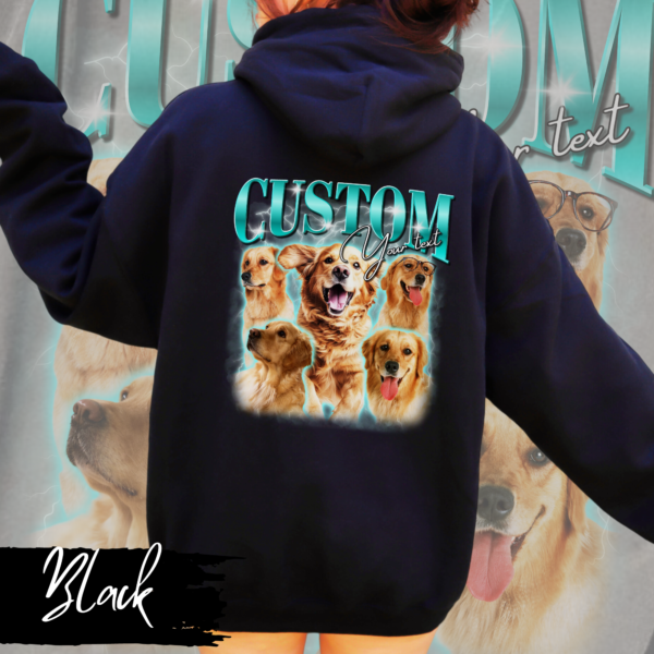 Custom 90s Rap Bootleg Hoodie Personalized Pet Gift Custom Retro Pet Shirt 90s Bootleg Rap Shirt Dog Photo Cat Photo Collage Pet Photo Gift