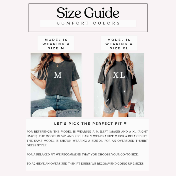 Comfort colors 1717 size guide