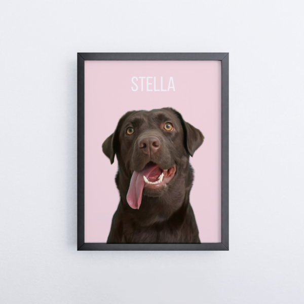 Custom pet portrait from photo - Oil painting style