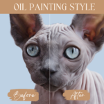 Custom pet coffee mug, accent color - Oil painting style